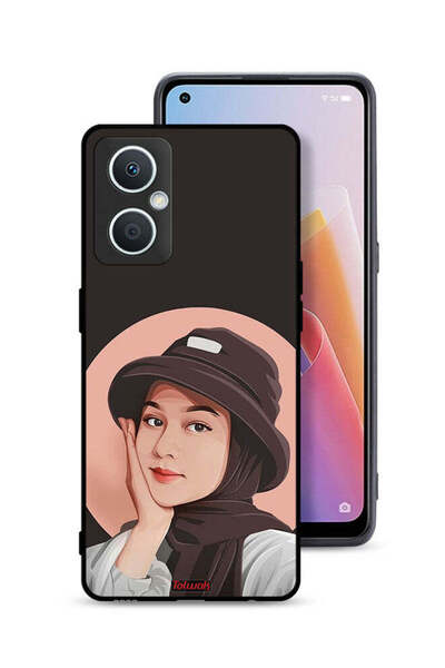 Tolwak جراب حماية لهاتف Oppo A96 5G (الصين) بتصميم فتاة قبعة لطيفة ورسم فني