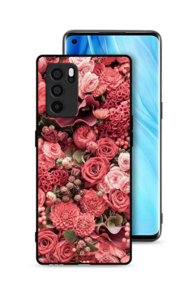 Tolwak Oppo Reno6 Pro 5G Protective Case Cover Peach Roses
