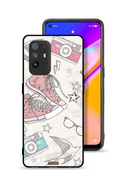 Tolwak غطاء حماية لهاتف Oppo F19 Pro Plus 5G بتصميم حذاء من القماش وفن الكاميرا