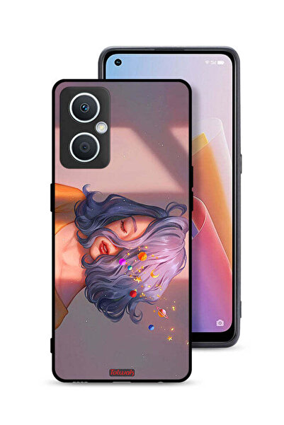 Tolwak جراب حماية Oppo A96 5G (الصين) بتصميم فتاة وفن الفضاء