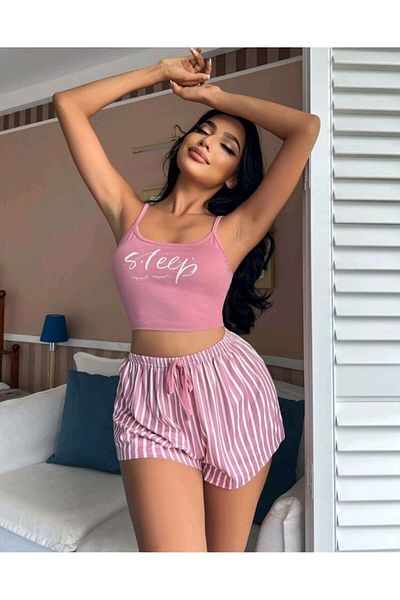 Ruselin Women's Sleep Strap Shorts Set