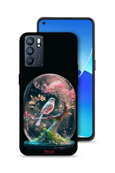 Tolwak غطاء حماية Oppo Reno6 5G بتصميم Bird In Jarr