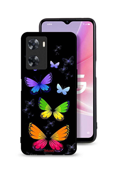 Tolwak غطاء حماية لهاتف Oppo A77s بنقشة فراشات ملونة