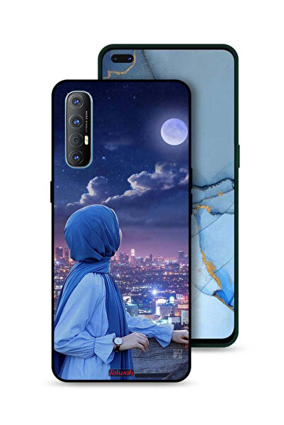 Tolwak Oppo Reno3 Pro 4G Protective Case Cover Looking At Moon Hijab Girl