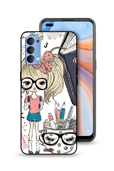 Tolwak Oppo Reno4 4G Protective Case Cover Unicorn Girl Art