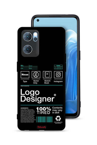 Tolwak غطاء حماية لهاتف Oppo Reno7 5G، ملصق مصمم بشعار