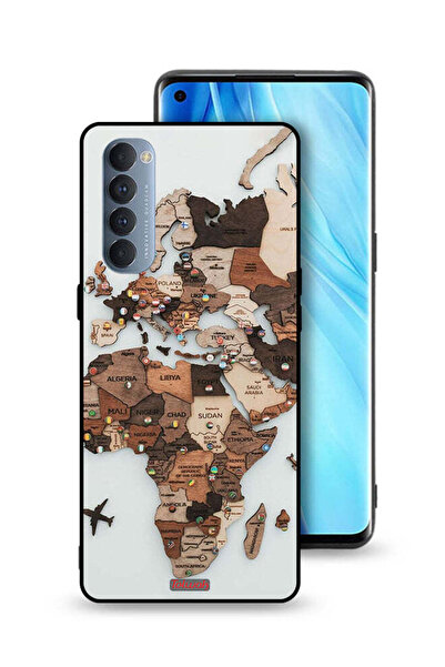 Tolwak غطاء حماية لهاتف Oppo Reno4 Pro 4G برسومات خريطة العالم