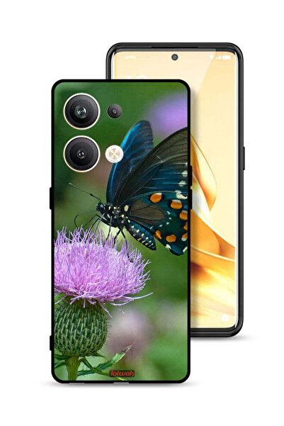 Tolwak غطاء حماية لهاتف Oppo Reno9 Pro Plus 5G بتصميم فراشة على زهرة