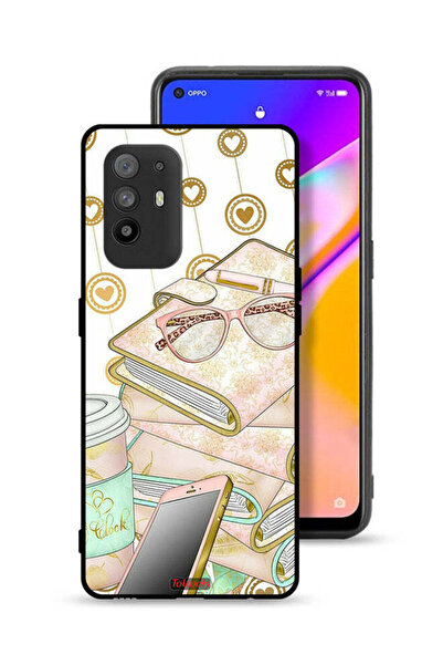 Tolwak غطاء حماية لهاتف Oppo A95 5G بنقشة نظارات على الكتب