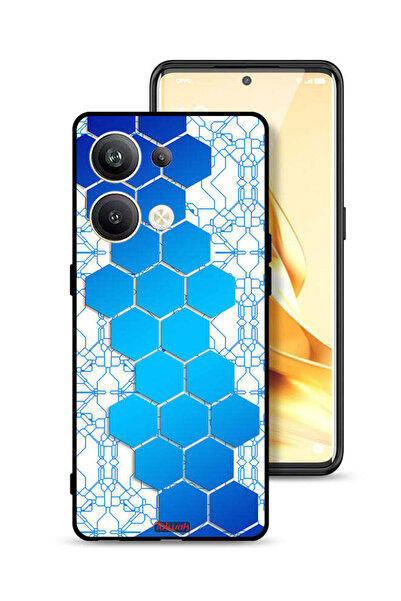 Tolwak غطاء حماية لهاتف Oppo Reno9 Pro Plus 5G بنمط شبكة أيقونات سداسية الشكل