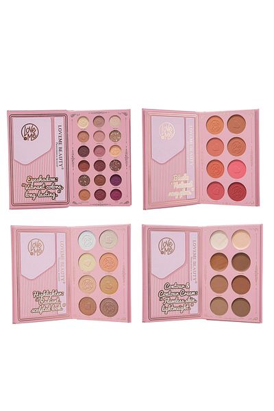 LOVEME BEAUTY Christine 5 in 1 Palette Book: Eyeshadow + Highlighter + Blush + Concealer + Eyebrow Tattoo