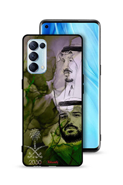 Tolwak غطاء حماية Oppo Reno5 Pro 5G ملصق فني للملك سلمان وولي العهد محمد