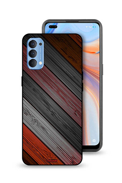 Tolwak غطاء حماية لهاتف Oppo Reno4 4G بنمط خشبي ملون