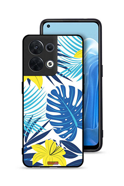 Tolwak غطاء حماية لهاتف Oppo Reno8 5G برسومات ريش وزهور