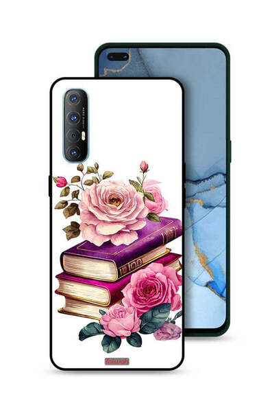 Tolwak غطاء حماية لهاتف Oppo Reno3 Pro 4G بنقشة الورود والكتب