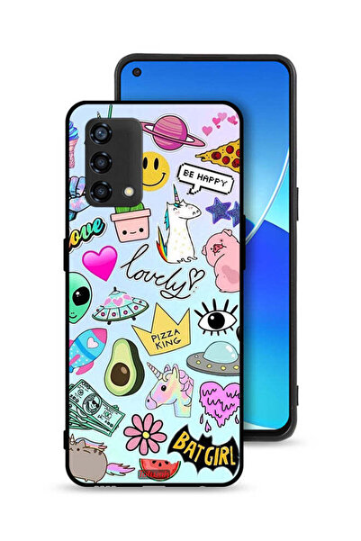 Tolwak غطاء حماية لهاتف Oppo Reno6 Lite بملصقات جميلة