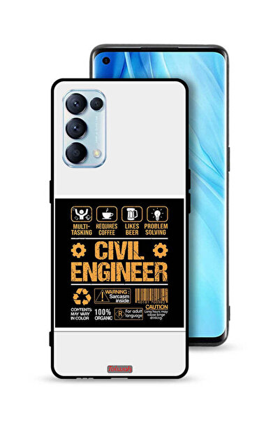 Tolwak غطاء حماية لهاتف Oppo Reno5 Pro 5G - ملصق مهندس مدني