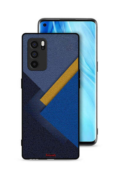 Tolwak غطاء حماية لهاتف Oppo Reno6 Pro 5G بنقشة مثلثات جلدية