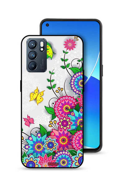 Tolwak غطاء حماية لهاتف Oppo Reno6 5G بنقشة زهور ماندالا