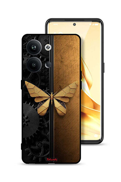 Tolwak غطاء حماية لهاتف Oppo Reno9 5G بتصميم فراشة فولاذية