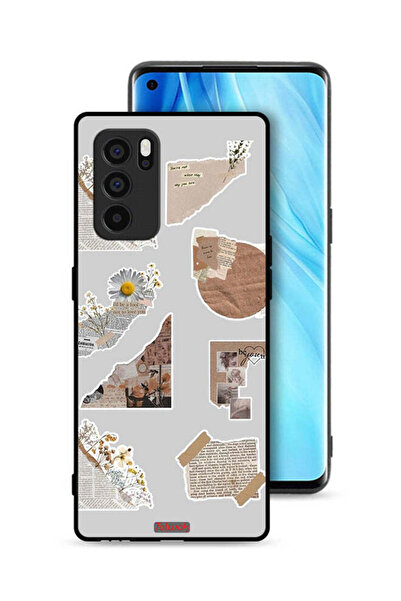 Tolwak غطاء حماية لهاتف Oppo Reno6 Pro 5G مصنوع من قطع من الملصقات الورقية