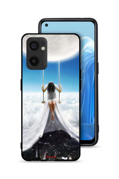 Tolwak غطاء حماية لهاتف Oppo Reno7 SE 5G بتصميم غيوم القمر وفن المدينة