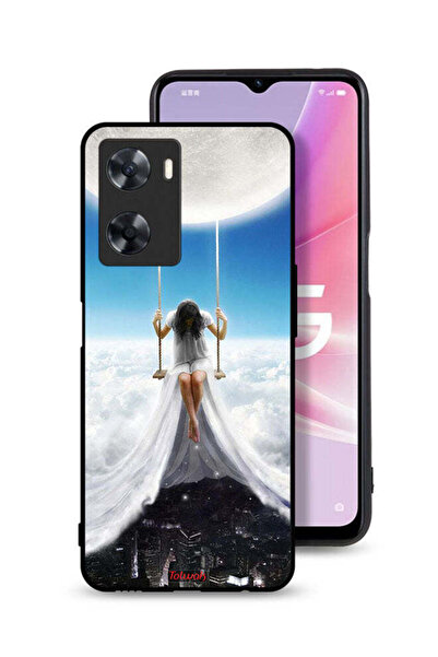 Tolwak غطاء حماية لهاتف Oppo A57s بتصميم غيوم وقمر ومدينة فنية