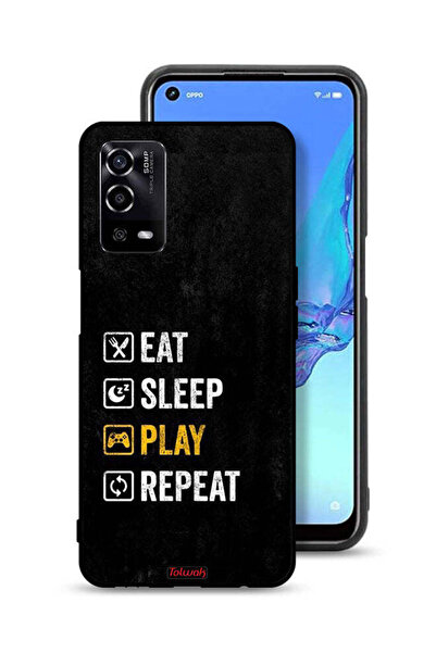 Tolwak غطاء حماية لهاتف Oppo A55 4G، تناول الطعام، النوم، اللعب، التكرار