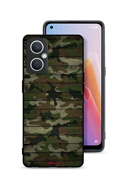 Tolwak جراب حماية لهاتف Oppo A96 5G (الصين) بنمط خشبي مموه
