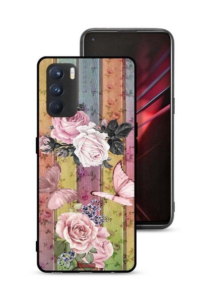 Tolwak غطاء حماية لهاتف Oppo K9 Pro بنقشة فراشات الخوخ والورود