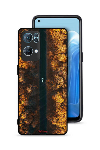 Tolwak غطاء حماية لهاتف Oppo Reno7 Pro 5G بتصميم طريق في أشجار الخريف