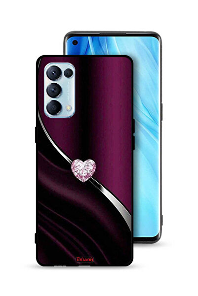 Tolwak غطاء حماية لهاتف Oppo Reno5 Pro 5G بتصميم قلب ماسي