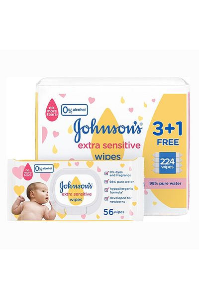 Johnson Ultra-Sensitive Baby Wipes 224 Wipes