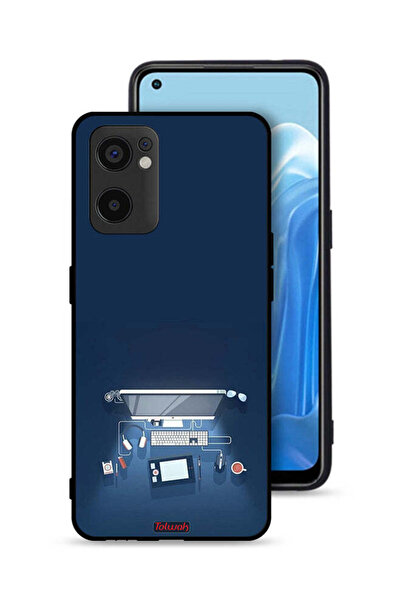 Tolwak غطاء حماية لهاتف Oppo Reno7 SE 5G بتصميم فني على شكل مكتب كمبيوتر