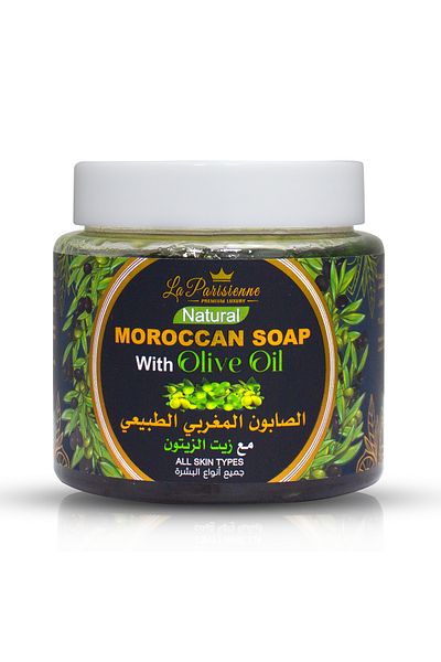 ECOLYTE+ La Parisienne Natural Moroccan Soap, All Skin Type, Exfoliating, Essential Oil (Olive Oil, 500 G)