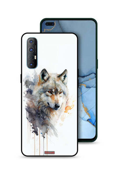 Tolwak غطاء حماية لهاتف Oppo Reno3 Pro 4G بتصميم فن تجريدي من الذئب