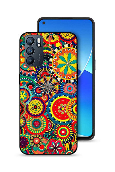 Tolwak غطاء حماية لهاتف Oppo Reno6 5G بنمط ماندالا ملون