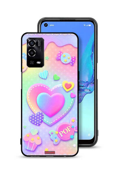 Tolwak غطاء حماية لهاتف Oppo A55 4G برسومات قلوب البوب