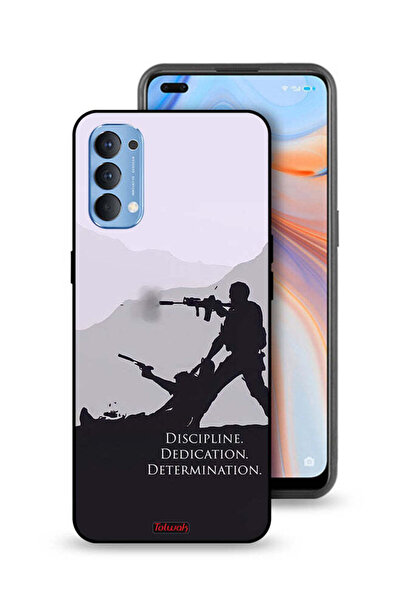Tolwak Oppo Reno4 4G Protective Case Cover Discipline Dedication Determination