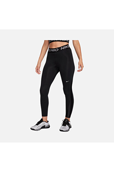 Nike Pro Mid-Rise 7/8 Shine Training Siyah Kadın Tayt