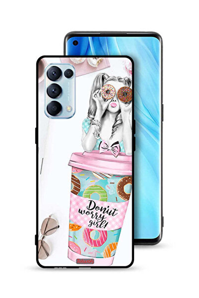 Tolwak غطاء حماية لهاتف Oppo Reno5 Pro 5G - فتاة القلق دونات