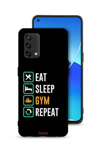 Tolwak جراب حماية Oppo Reno6 Lite Eat Sleep Gym Repeat
