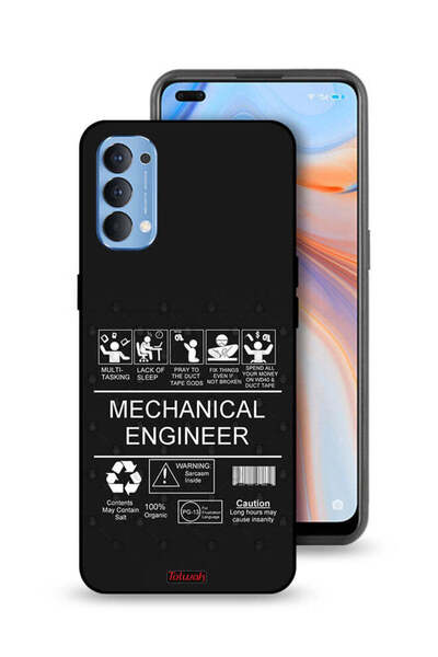 Tolwak غطاء حماية لهاتف Oppo Reno4 4G، ملصق مهندس ميكانيكي