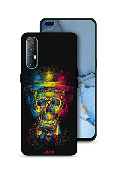 Tolwak غطاء حماية لهاتف Oppo Reno3 Pro 4G بتصميم جمجمة وقبعة ملونة وفن خيالي