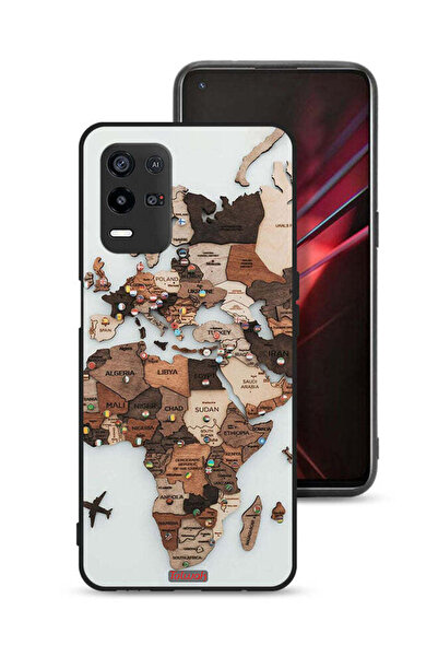 Tolwak غطاء حماية لهاتف Oppo K9x مع رسم خريطة العالم