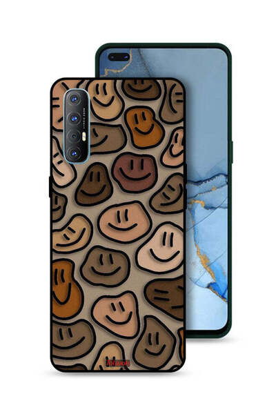 Tolwak غطاء حماية لهاتف Oppo Reno3 Pro 4G برسومات وجوه مبتسمة
