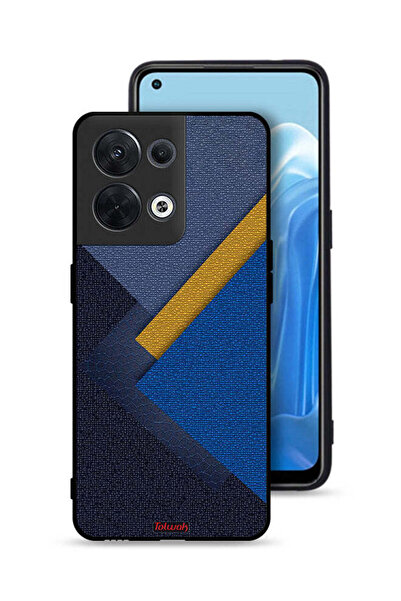 Tolwak غطاء حماية لهاتف Oppo Reno8 5G بنقشة مثلثات جلدية