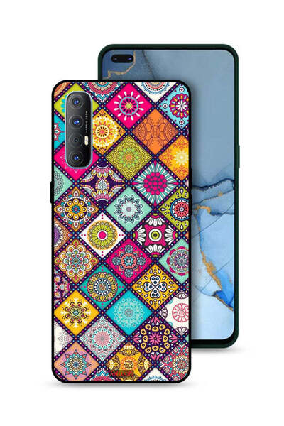 Tolwak غطاء حماية لهاتف Oppo Reno3 Pro 4G بنمط مربعات ماندالا