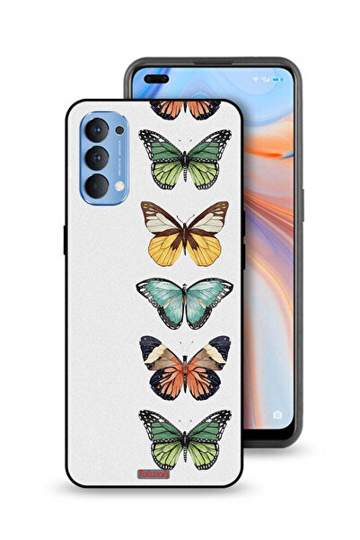 Tolwak غطاء حماية لهاتف Oppo Reno4 4G بنقشة أربع فراشات