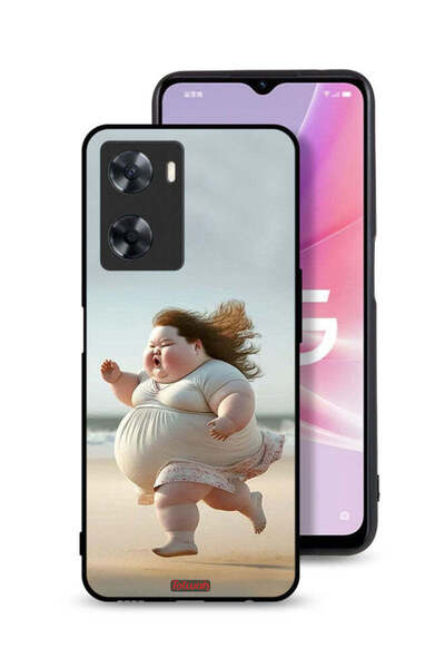 Tolwak Oppo A77s Protective Case Cover Fatty Baby Girl Running